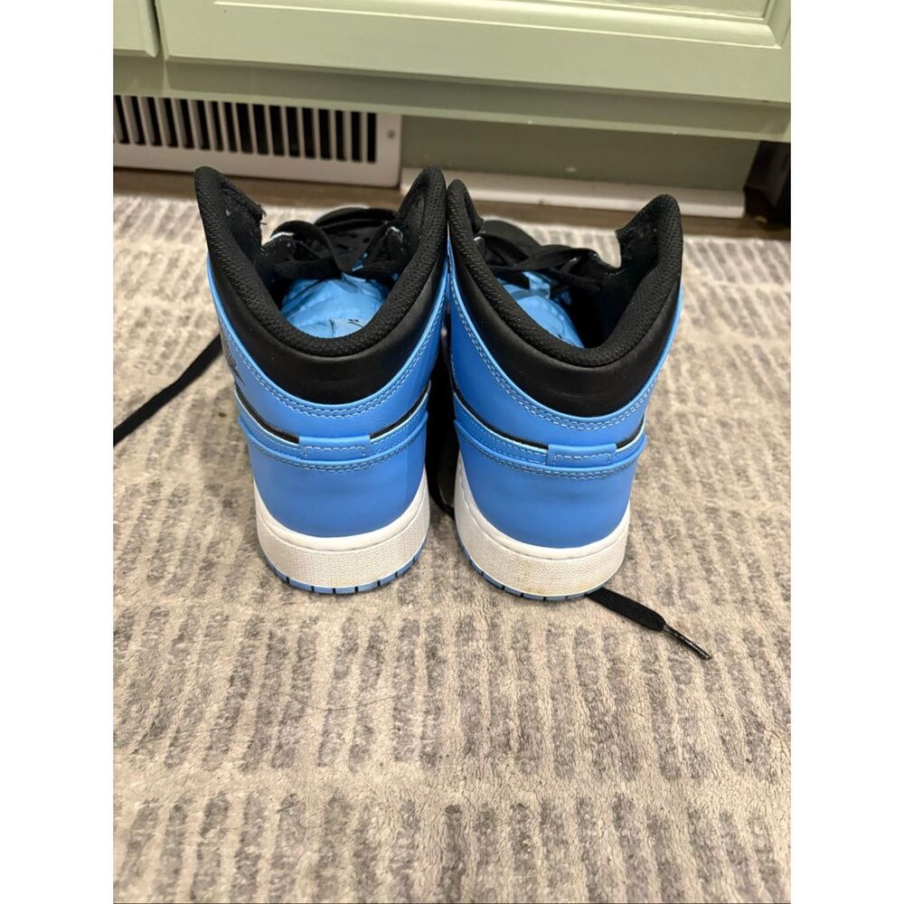 Nike Air Jordan 1 Mid GS Basketball Shoes Blue Black Youth Big Kids Size 7Y - Picture 3 of 10
